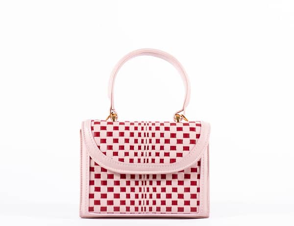 Bolsa Mini Odete Weaving Rosa Cereja